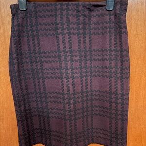 Margaret M Black and Brown Pencil Skirt